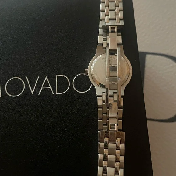 Movado Silver Bracelet Watch with diamonds White Mother-of-Pearl Dial - Picture 8 of 13
